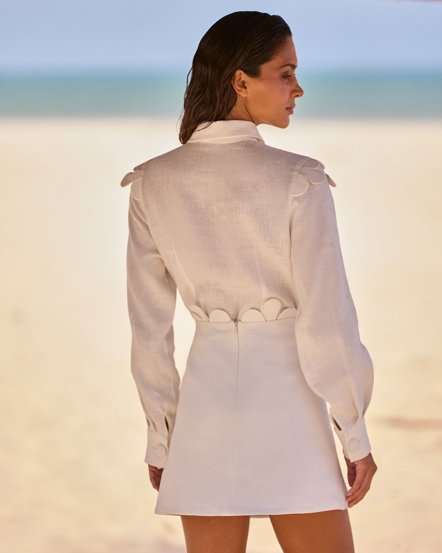 HL A GOTAS SKIRT WHITE