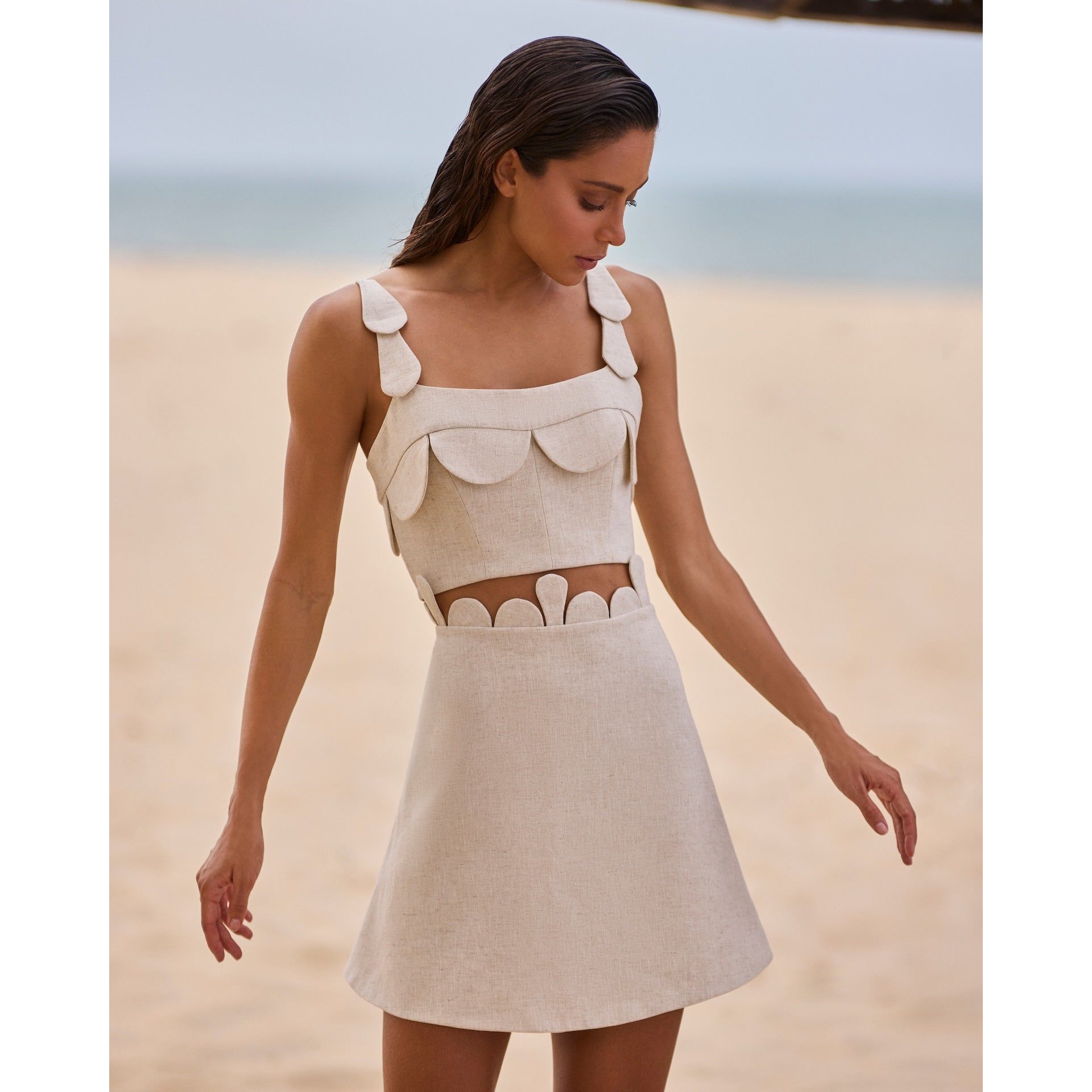 HL A GOTAS SKIRT NATURAL