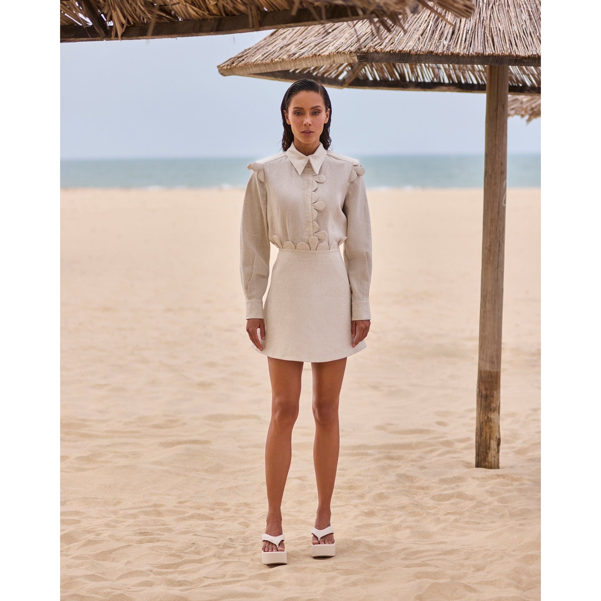 HL A GOTAS SKIRT NATURAL