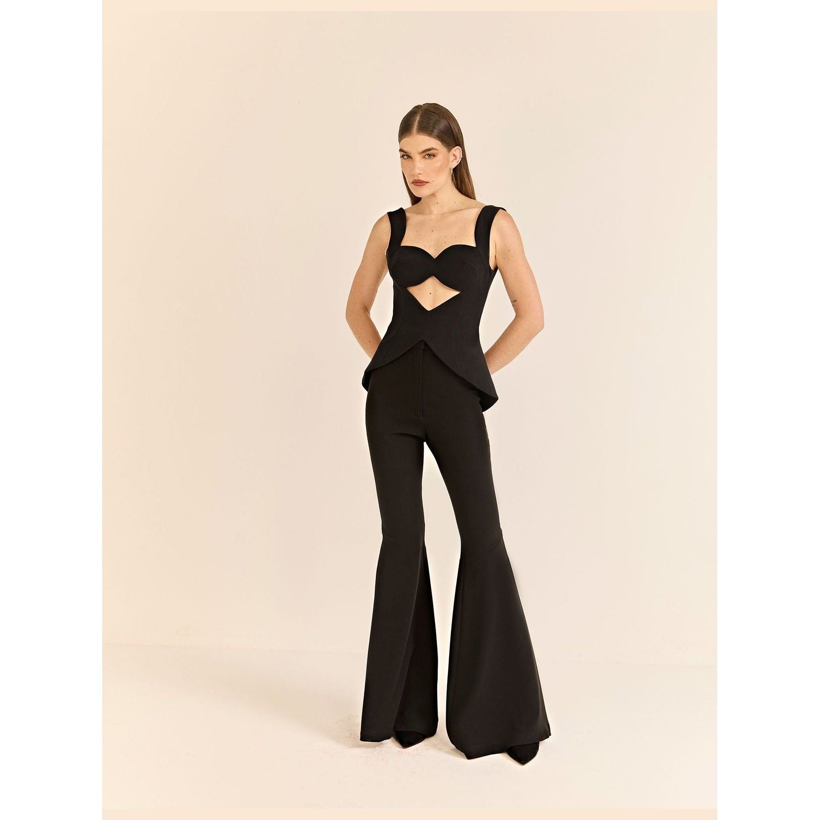 HL MOULAGE FLARE PANTS BLACK