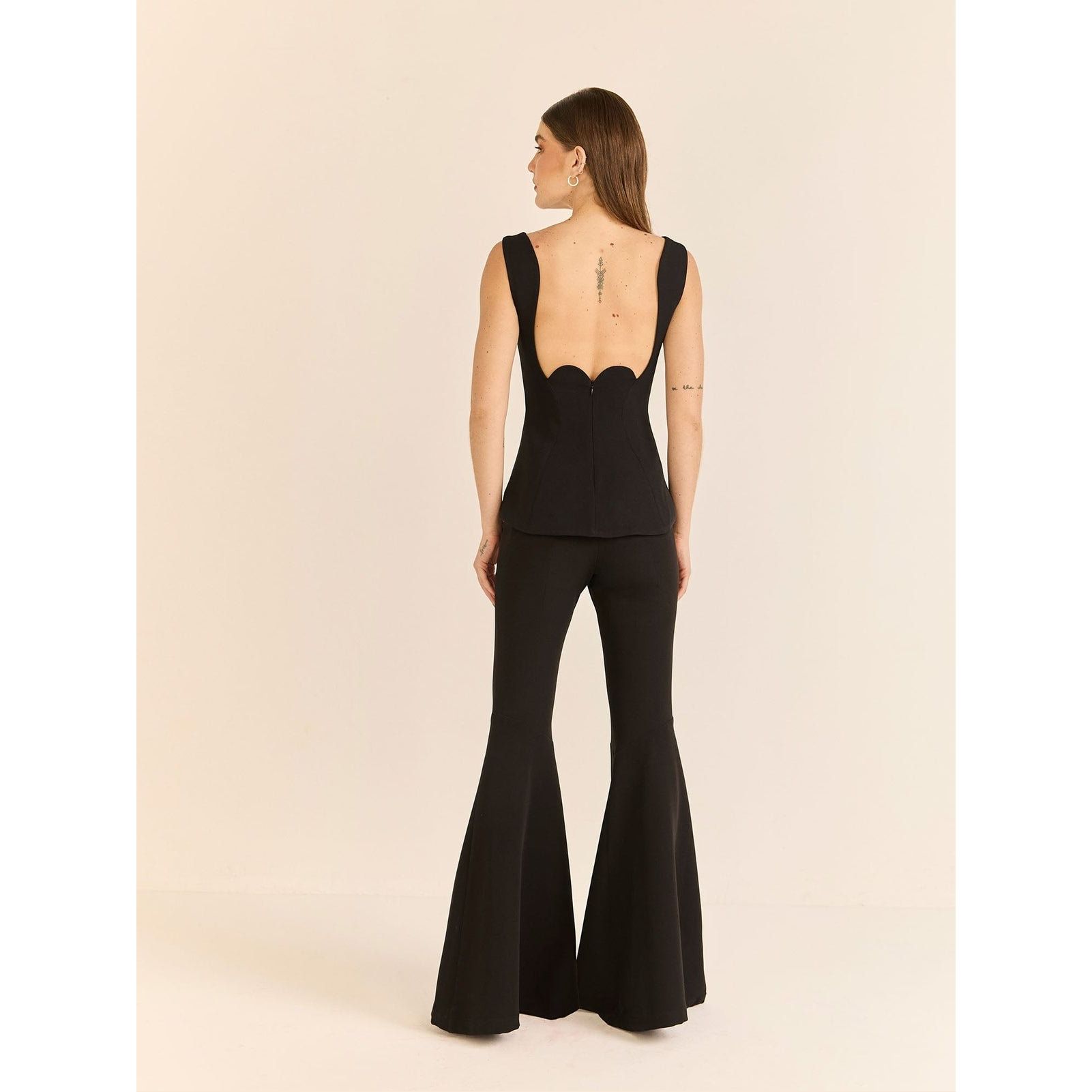 HL MOULAGE FLARE PANTS BLACK