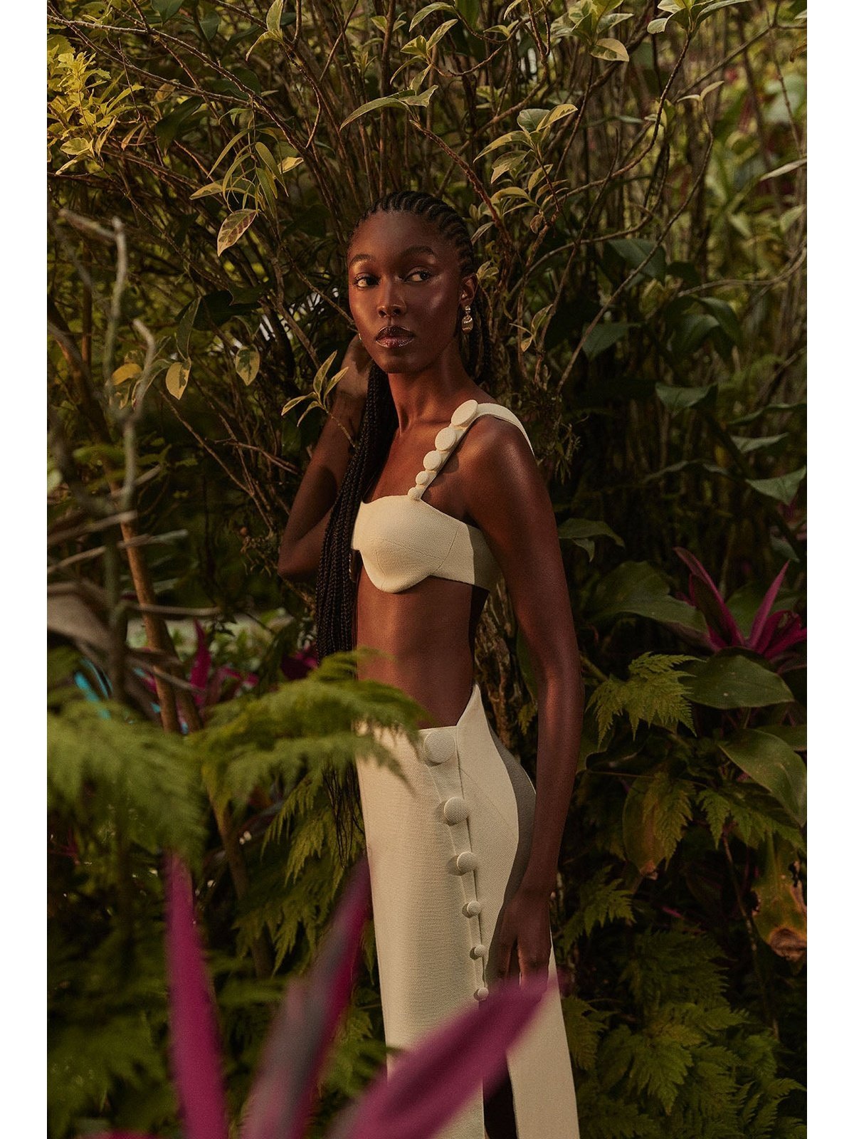 HL CIRCLES OFF WHITE TRAMA SKIRT