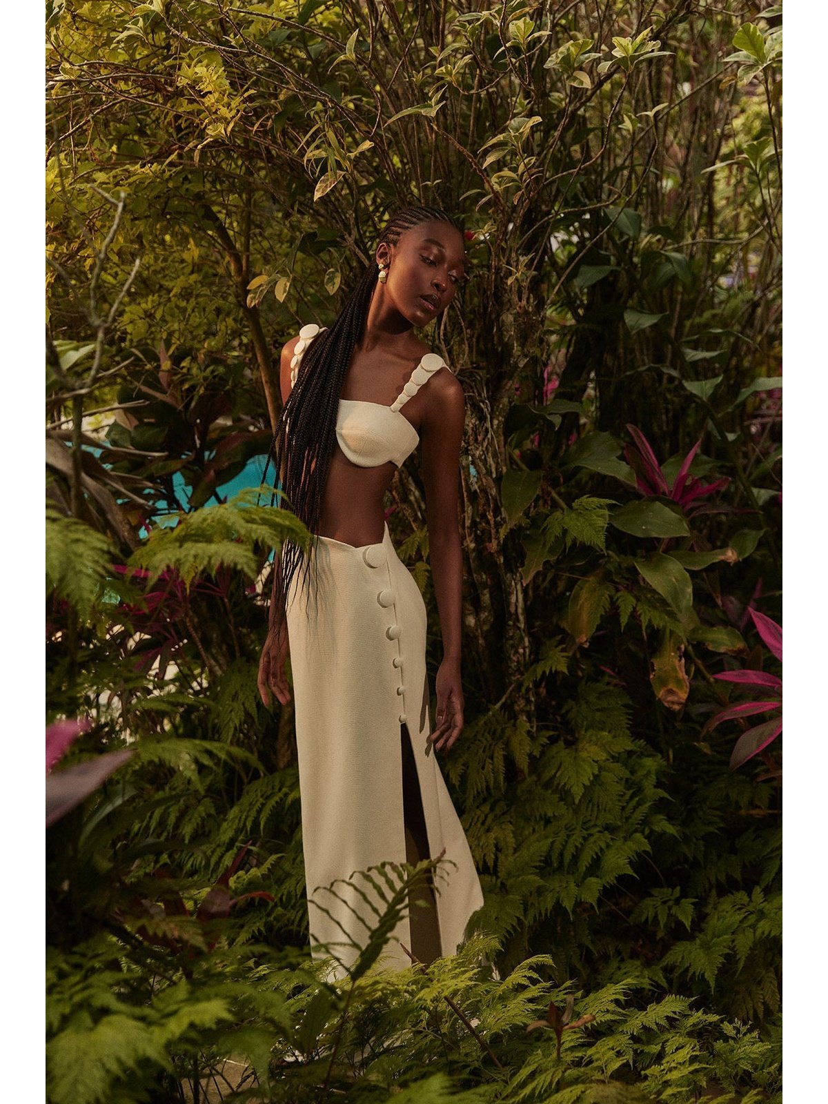 HL CIRCLES OFF WHITE TRAMA SKIRT