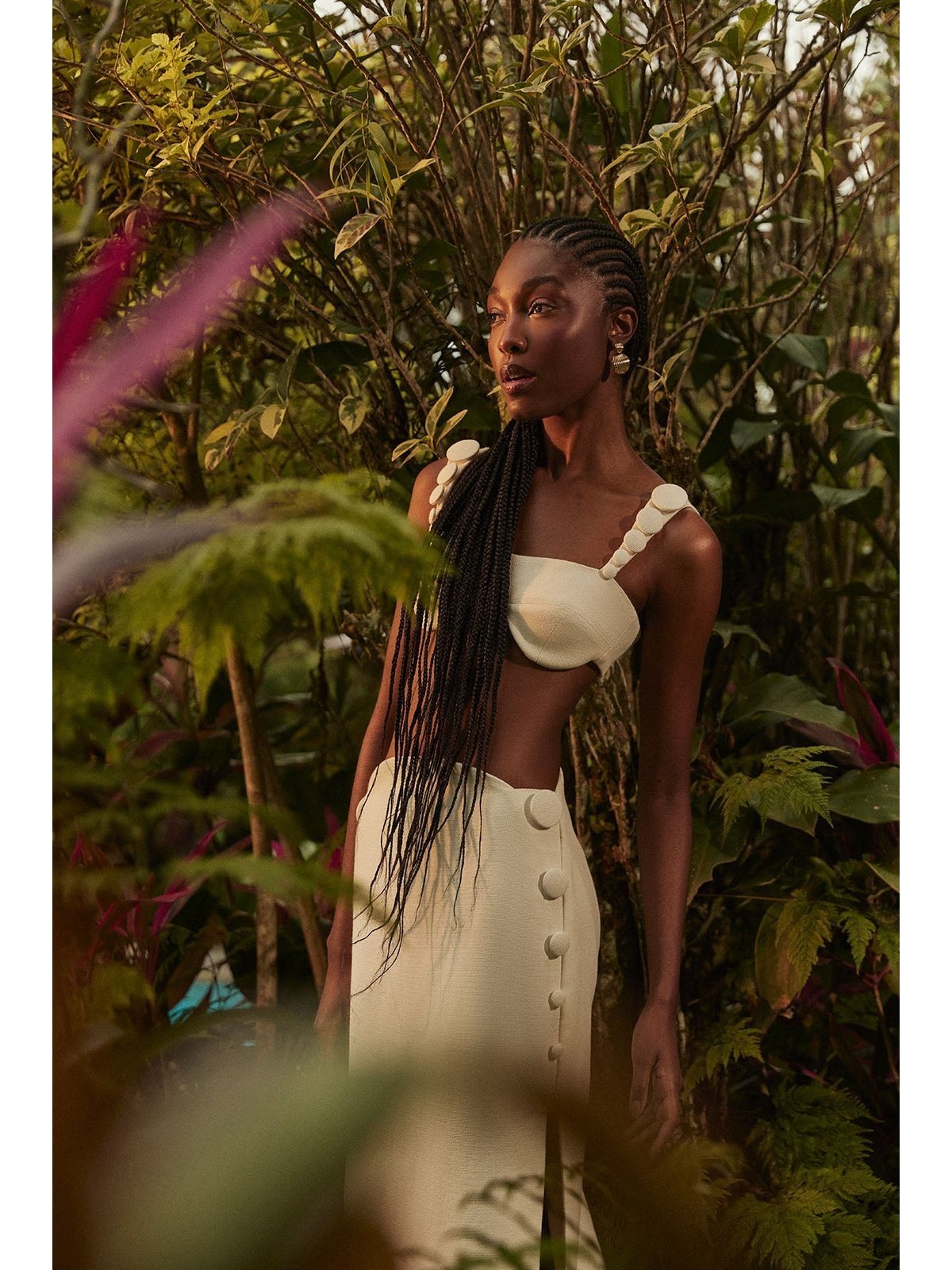 HL CIRCLES OFF WHITE TRAMA SKIRT