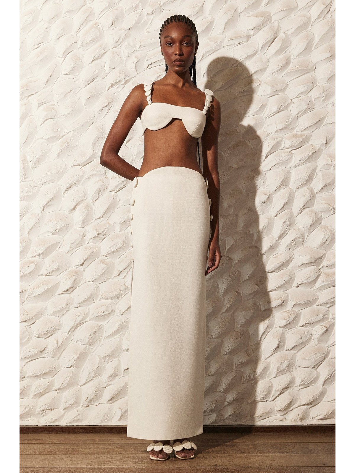 HL CIRCLES OFF WHITE TRAMA SKIRT