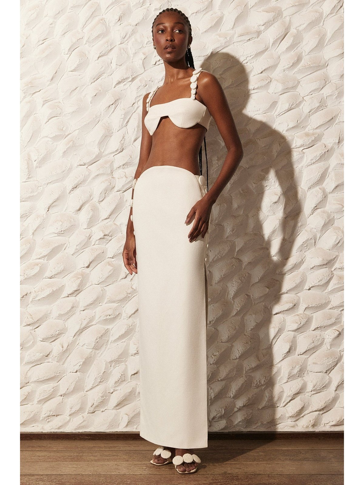 HL CIRCLES OFF WHITE TRAMA SKIRT
