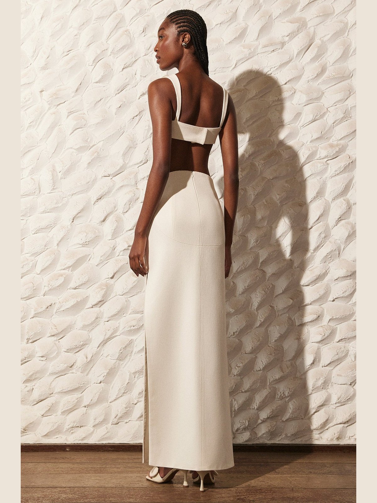 HL CIRCLES OFF WHITE TRAMA SKIRT