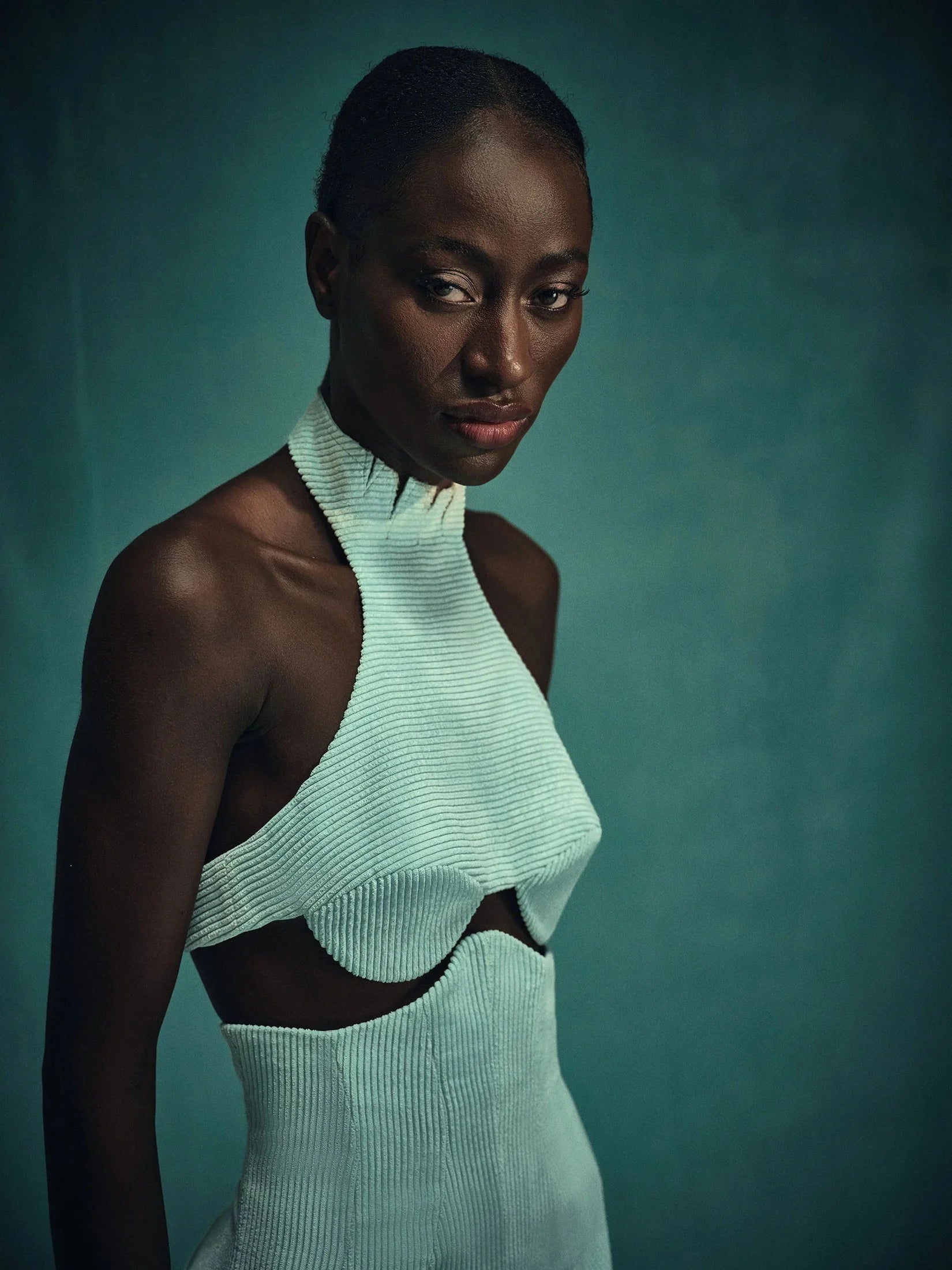HL GOLQA MOULAGE TOP - GREEN