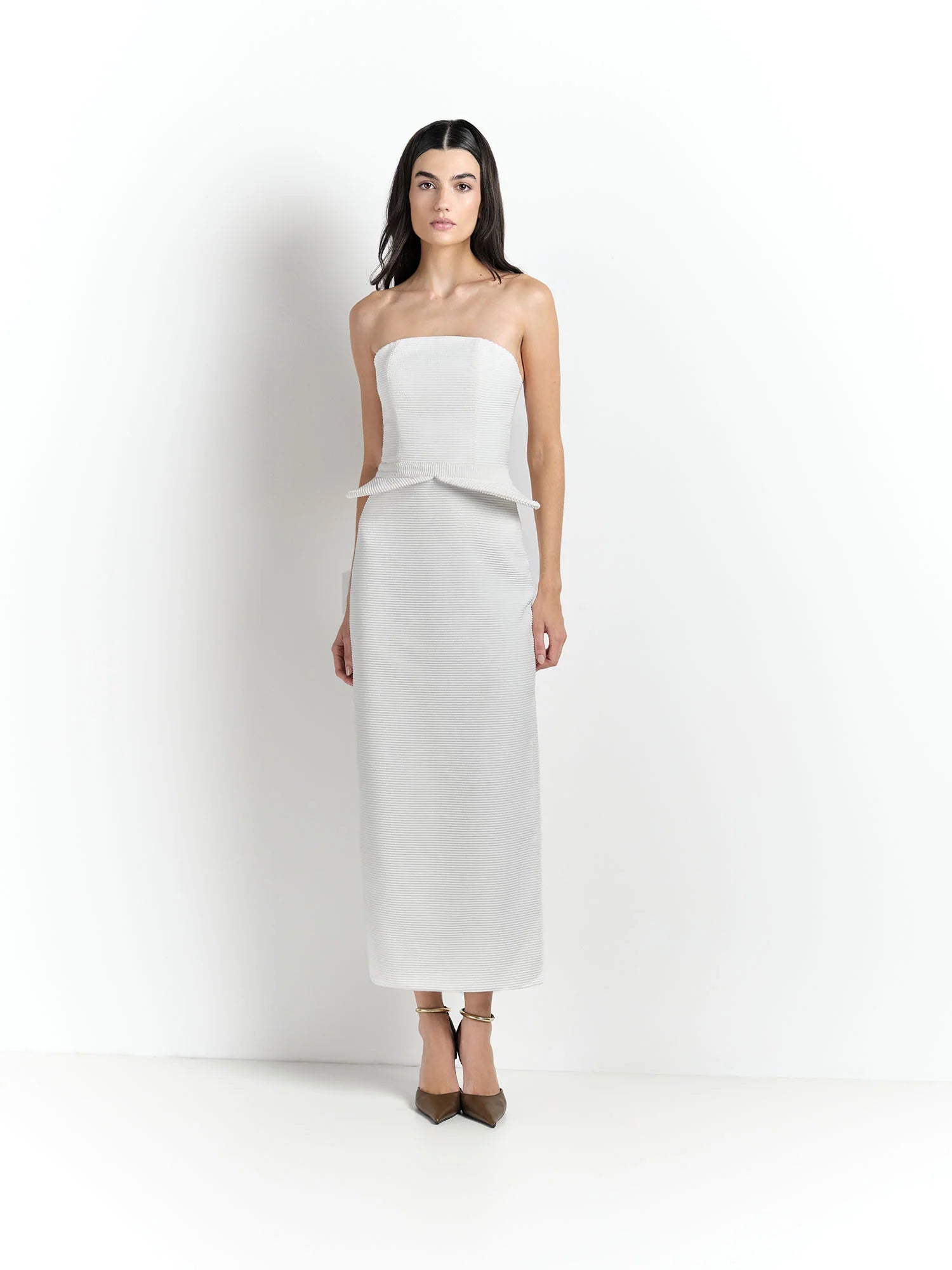 HL PONTES MIDI DRESS - WHITE