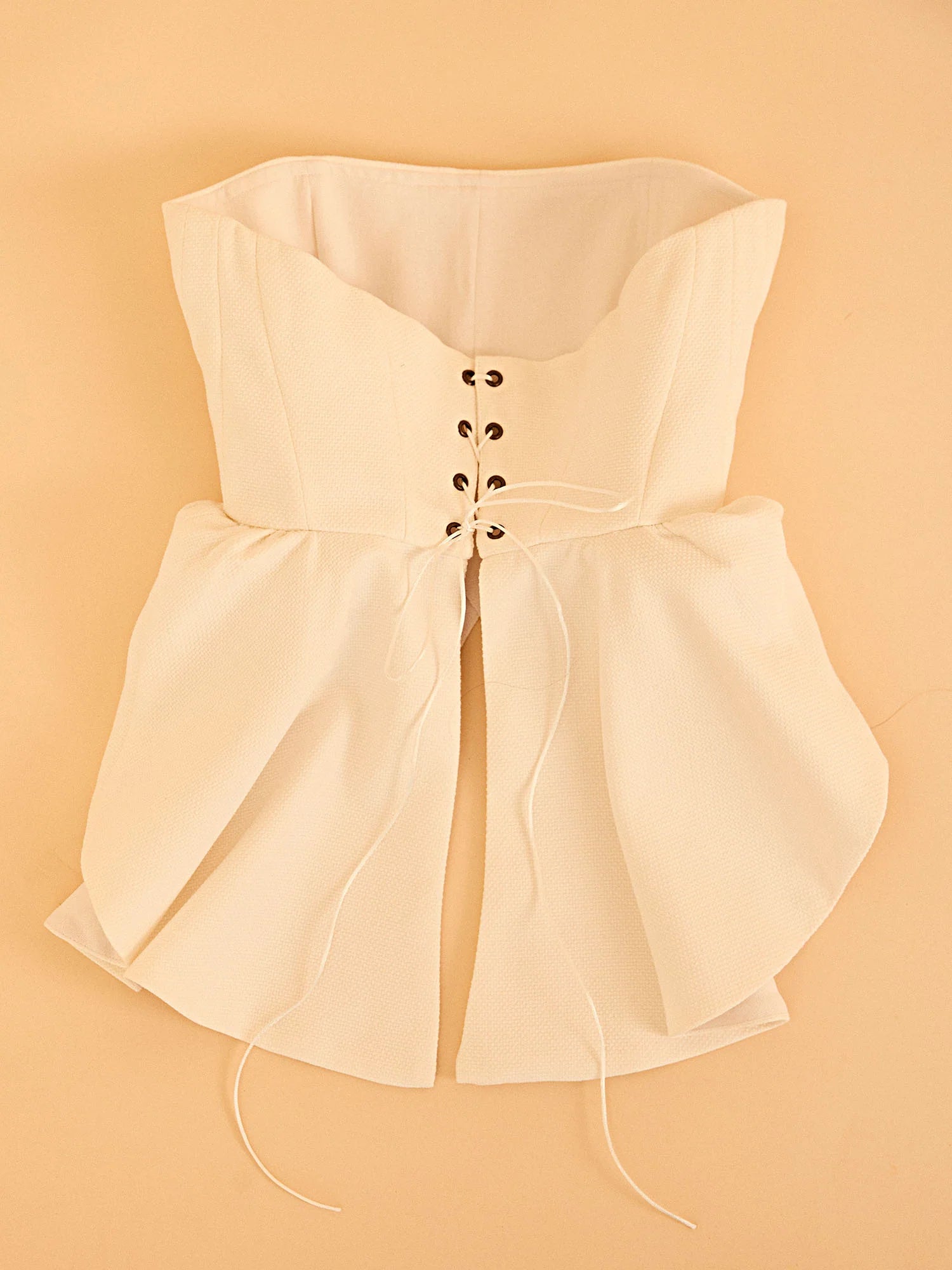 HL PEPLUM TOP CORSET - WHITE