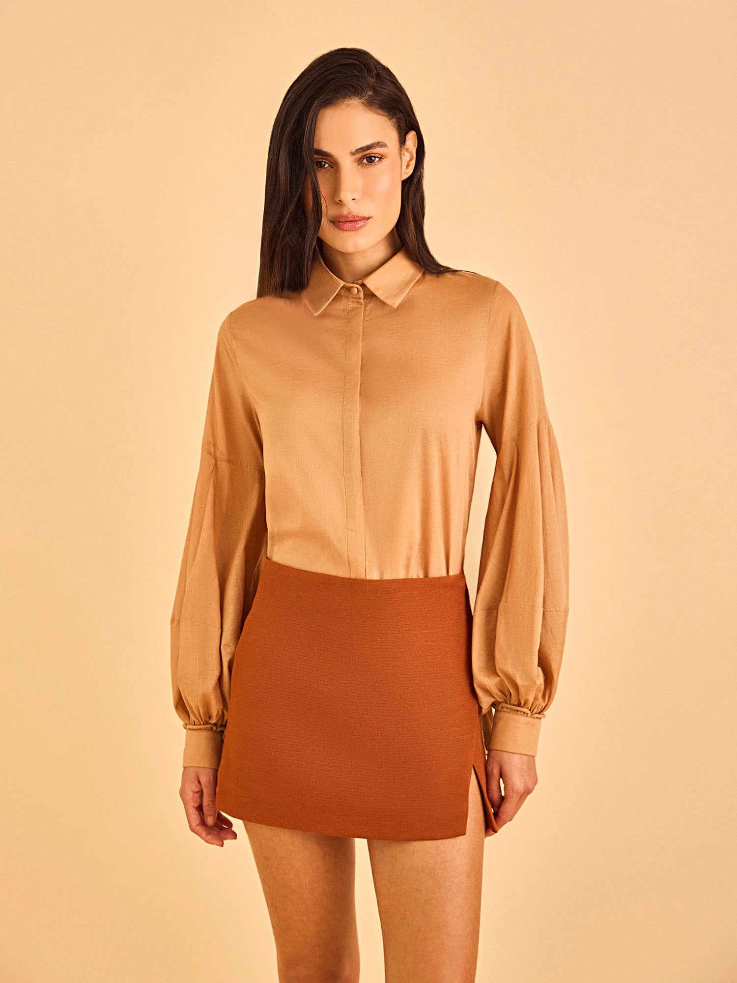 HL FENDA MINI SKIRT - BROWN