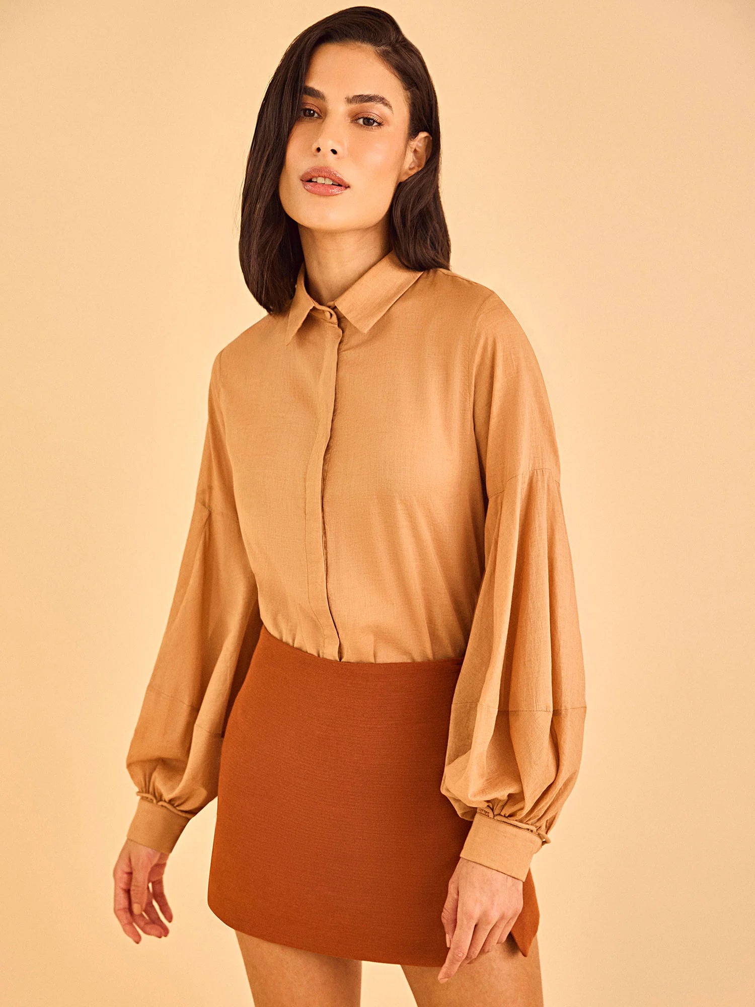 HL FENDA MINI SKIRT - BROWN