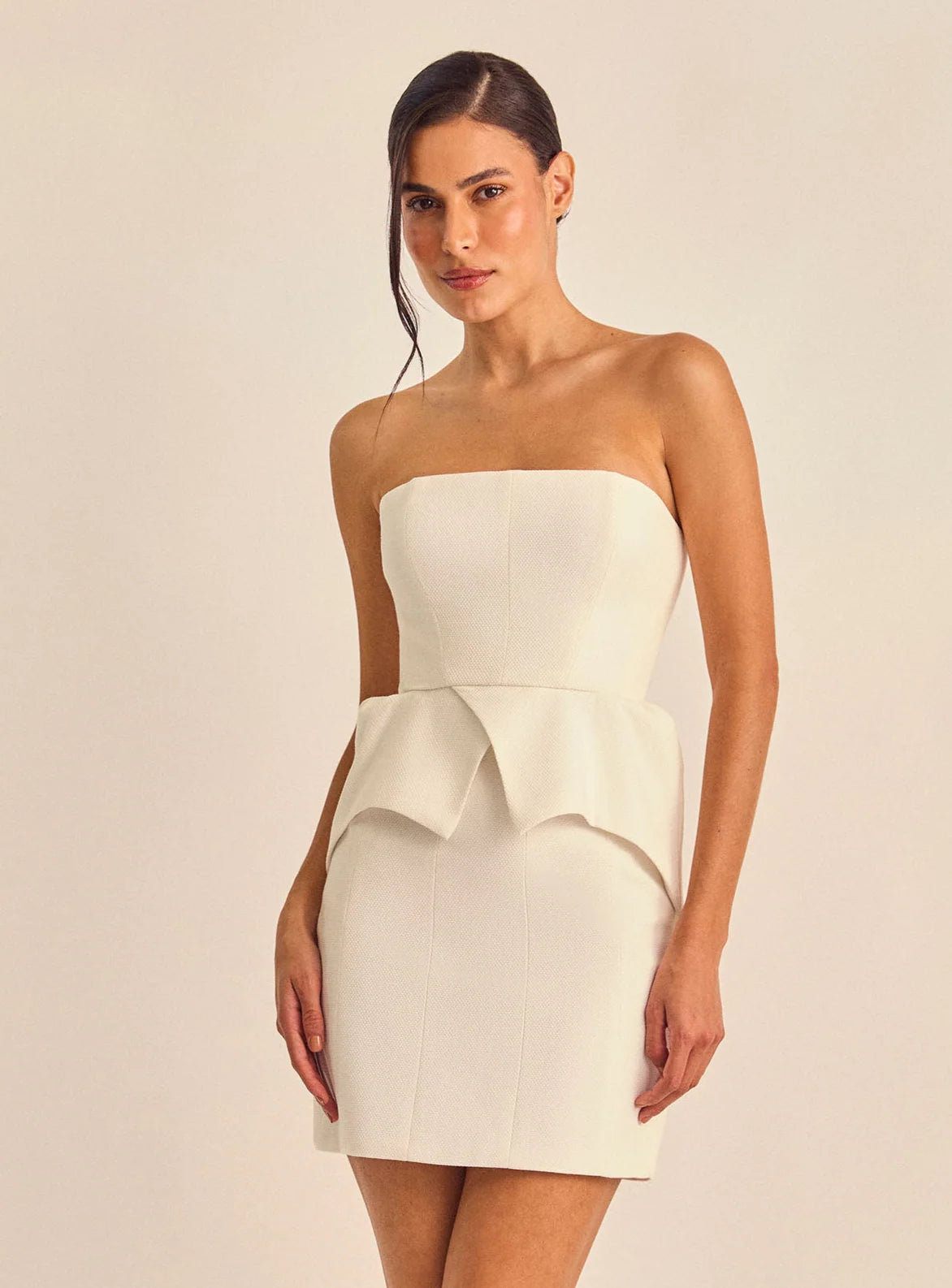 HL PEPLUM TOP CORSET - WHITE