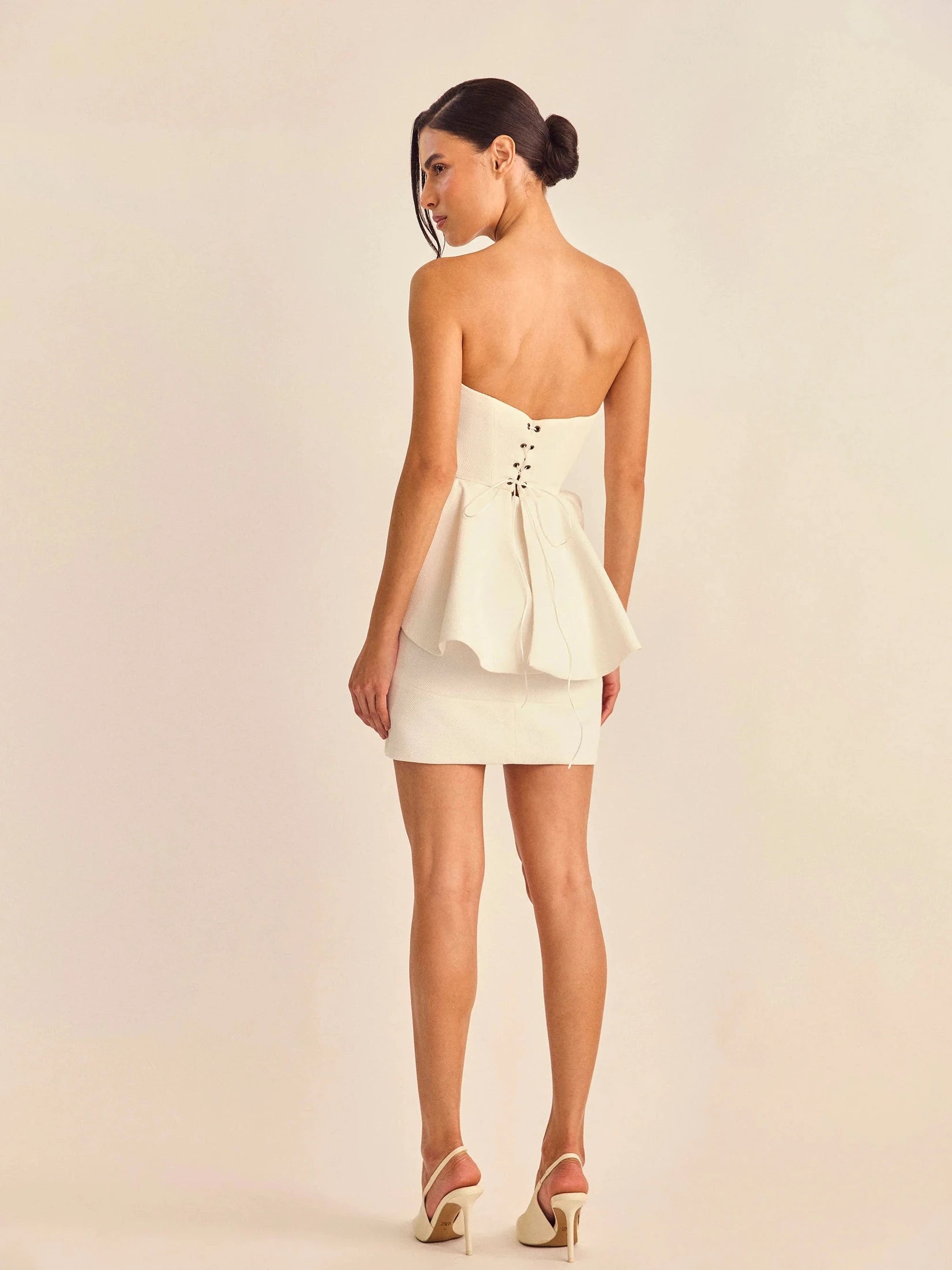 HL PEPLUM TOP CORSET - WHITE