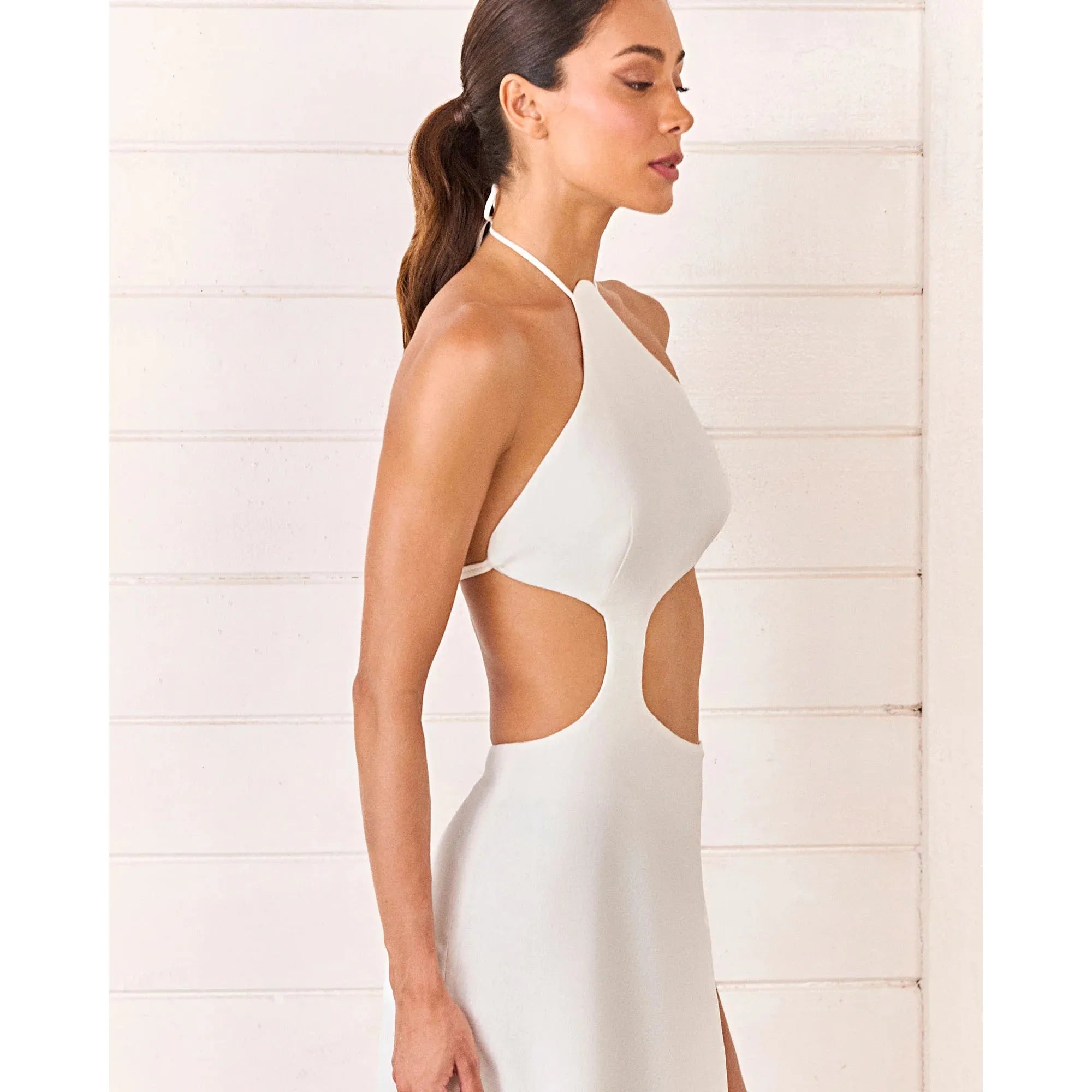 HL MEDITERRANEAN WAVE DRESS - OFF WHITE