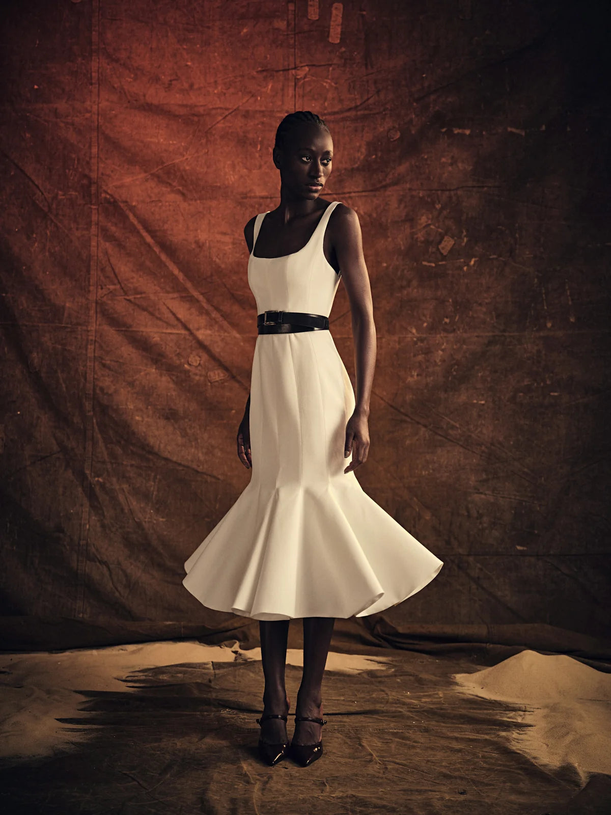 HL SILHOUETTE ATELIE DRESS - WHITE