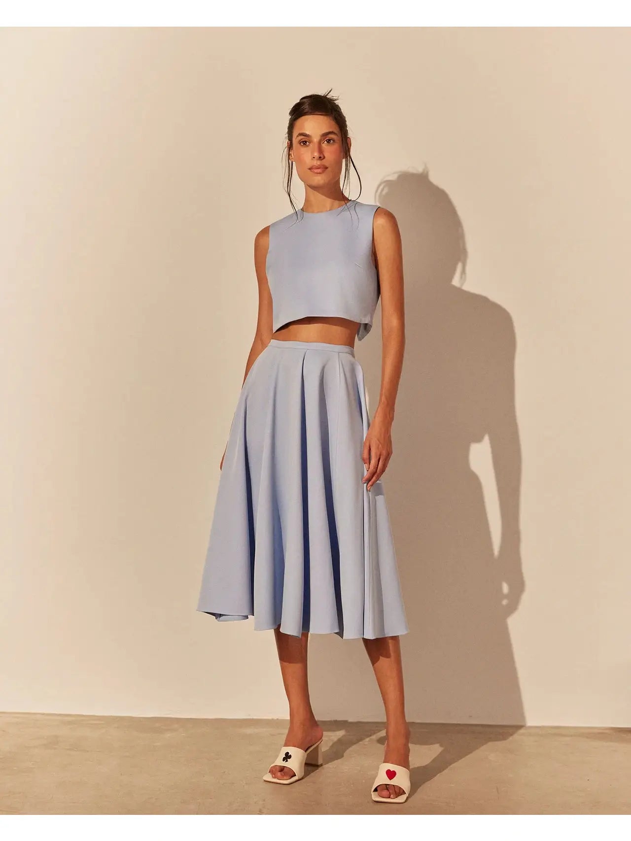 HL MIDI SKIRT FULL LOOK - BLUE