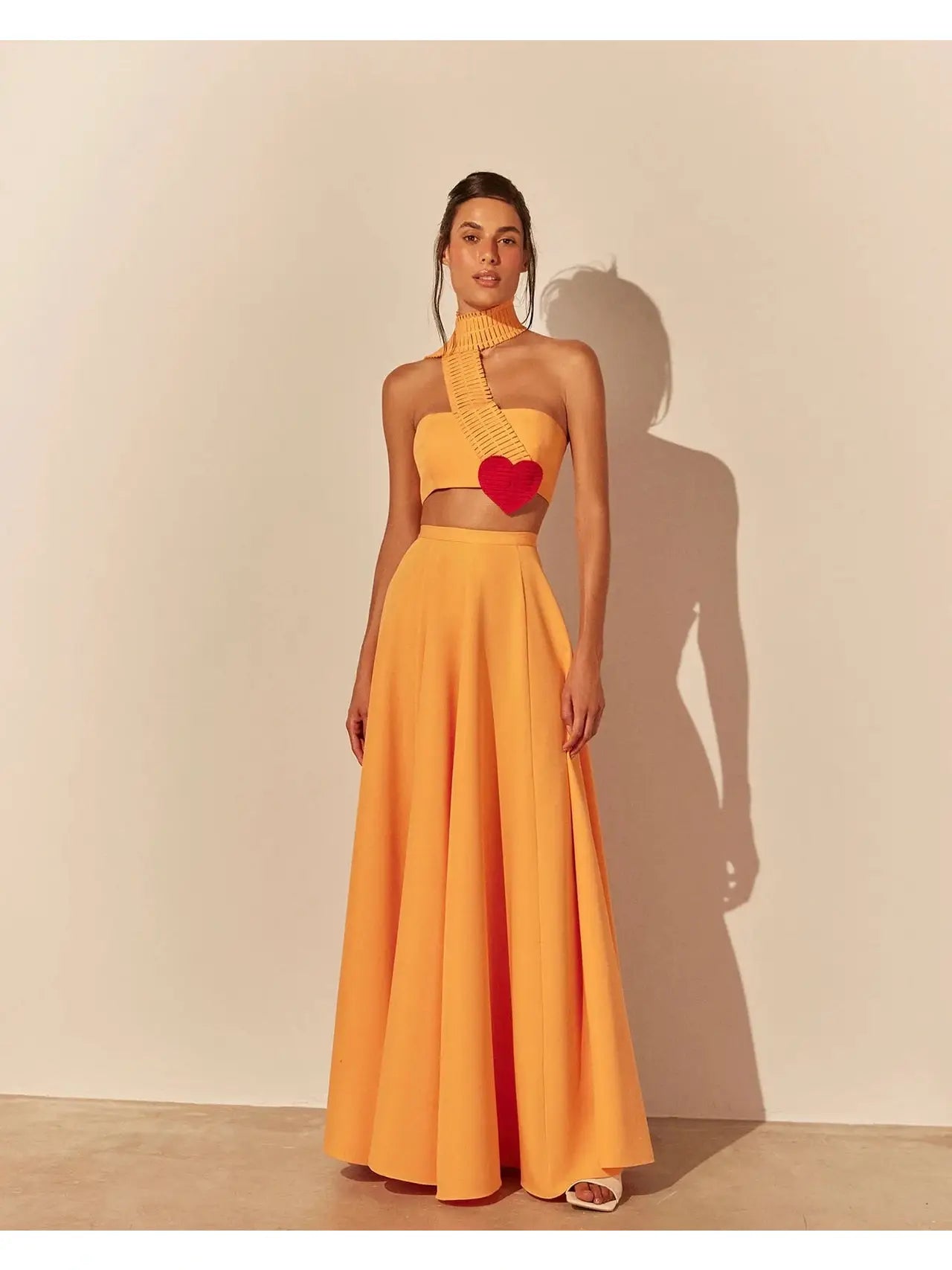 FULL LOOK LONG SKIRT ORANGE