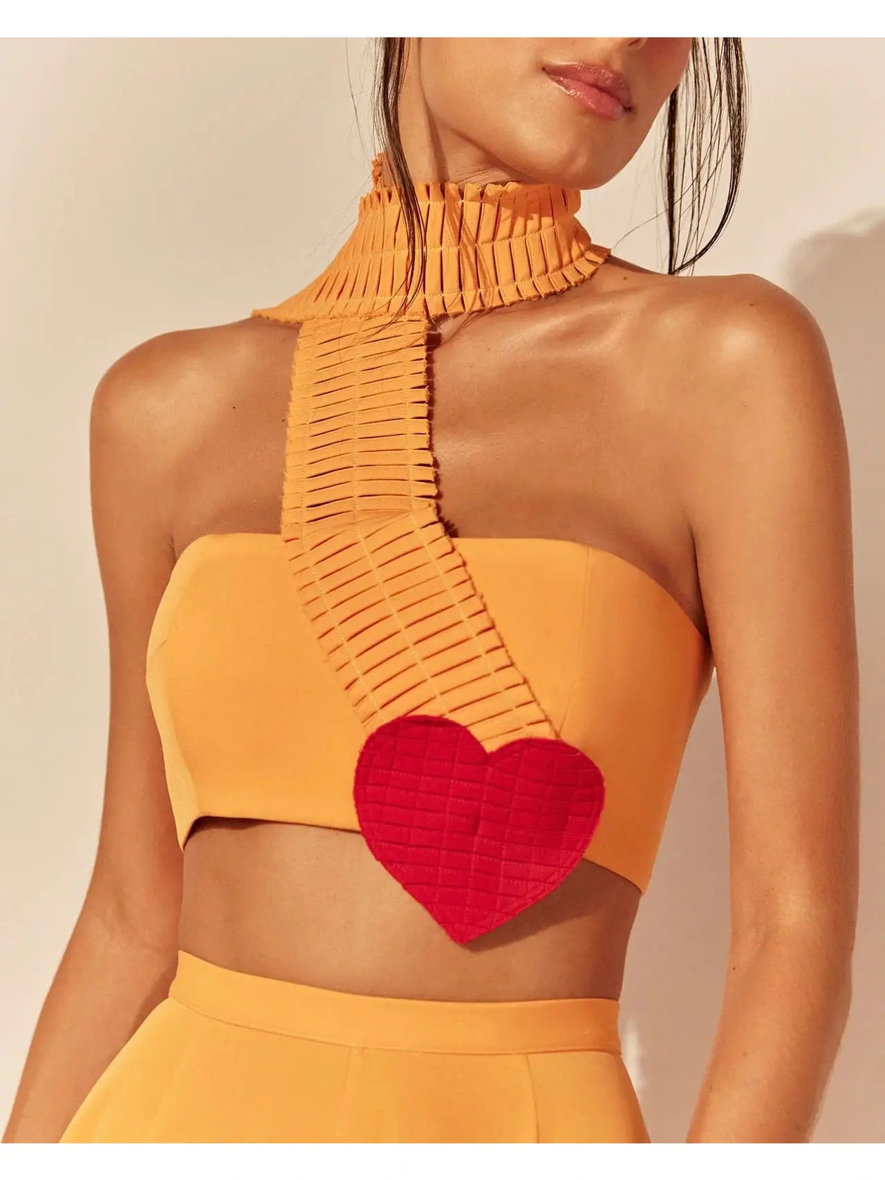 HL ORANGE CROPPED BAND SUIT
