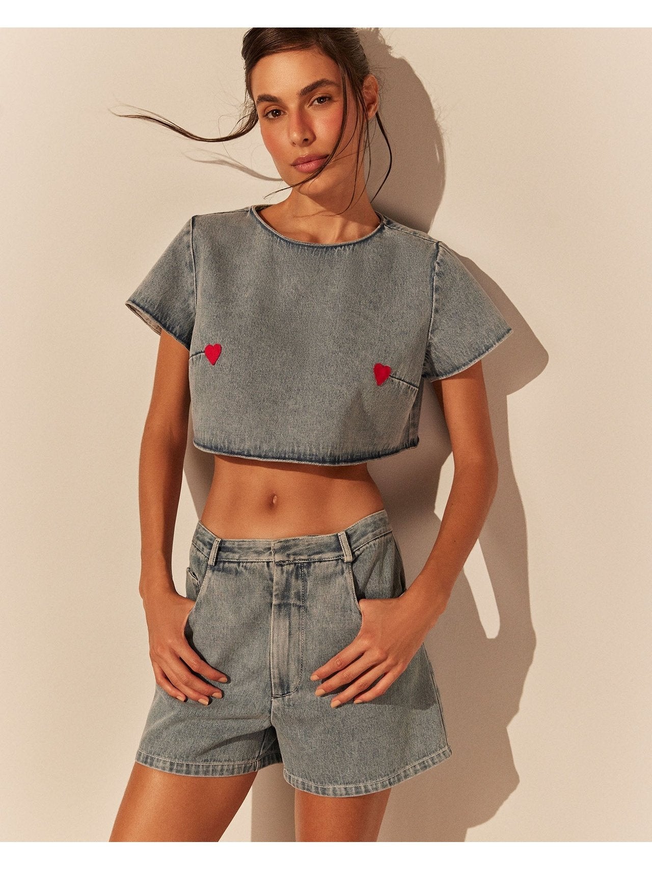 CROPPED JEANS NIPES - CLOUDY SKY BLUE