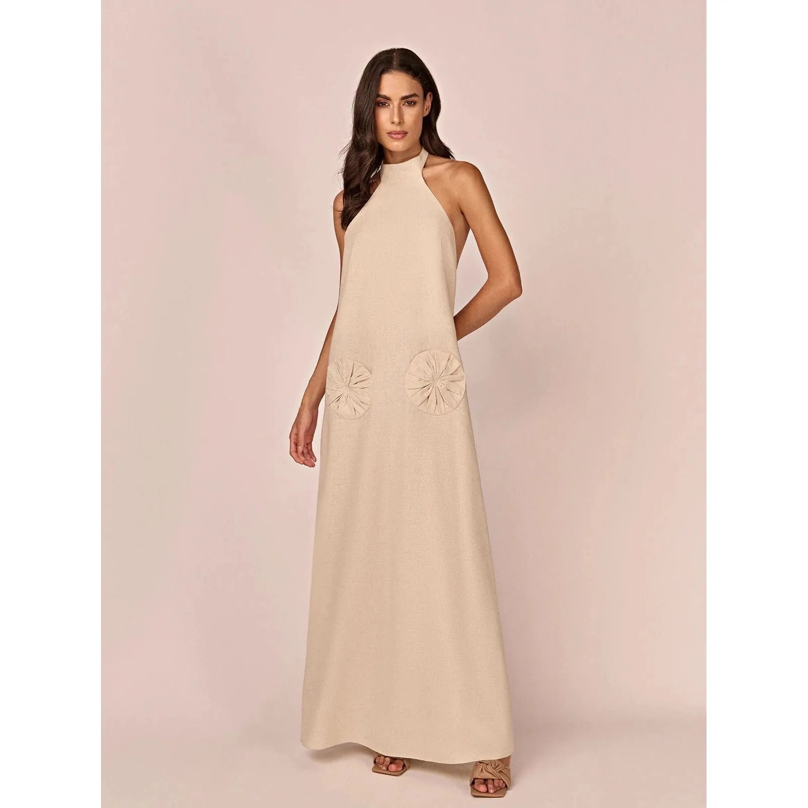 HL - LONG DAHLIA DRESS - NATURAL