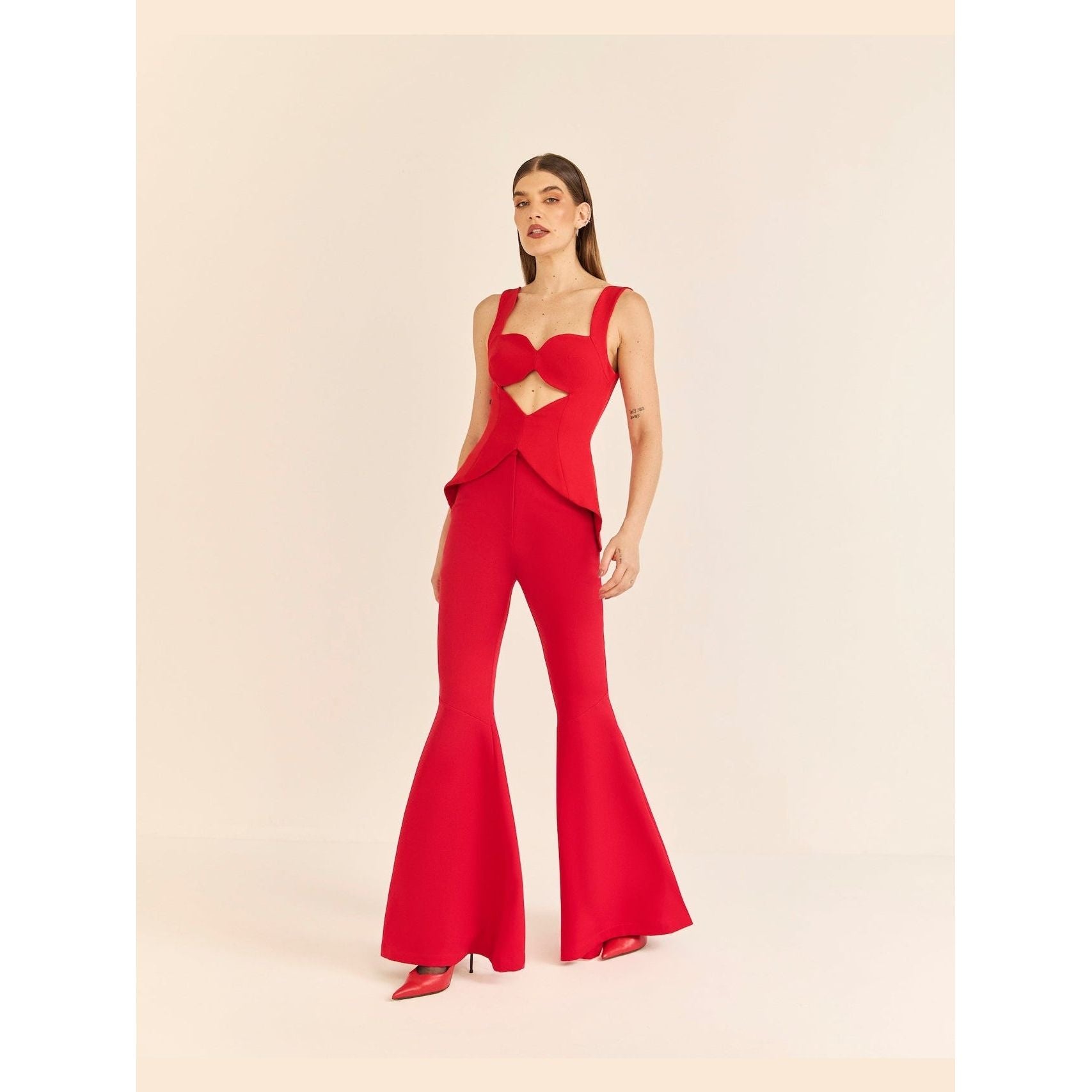 HL MOULAGE FLARE PANTS RED