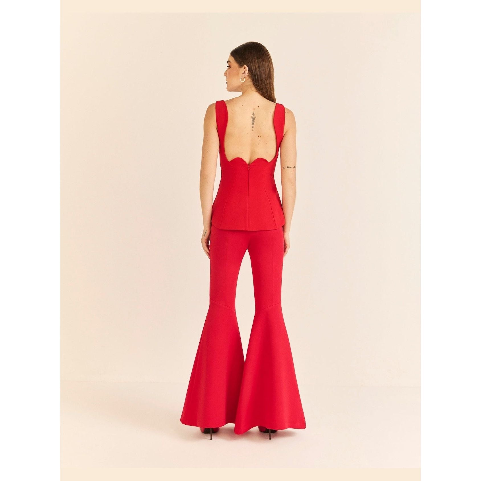 HL MOULAGE FLARE PANTS RED