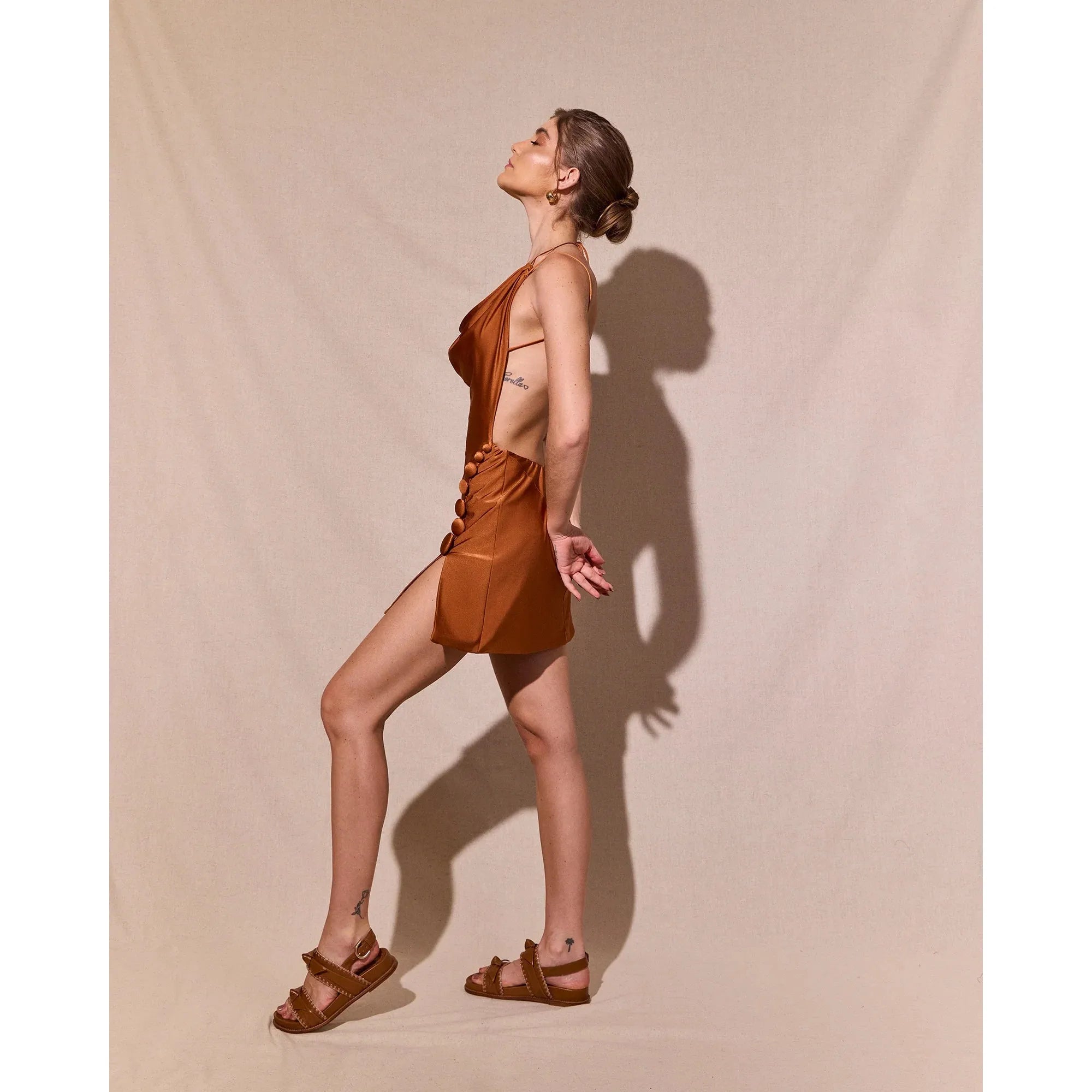 HL CIRCULOS DRESS BROWN