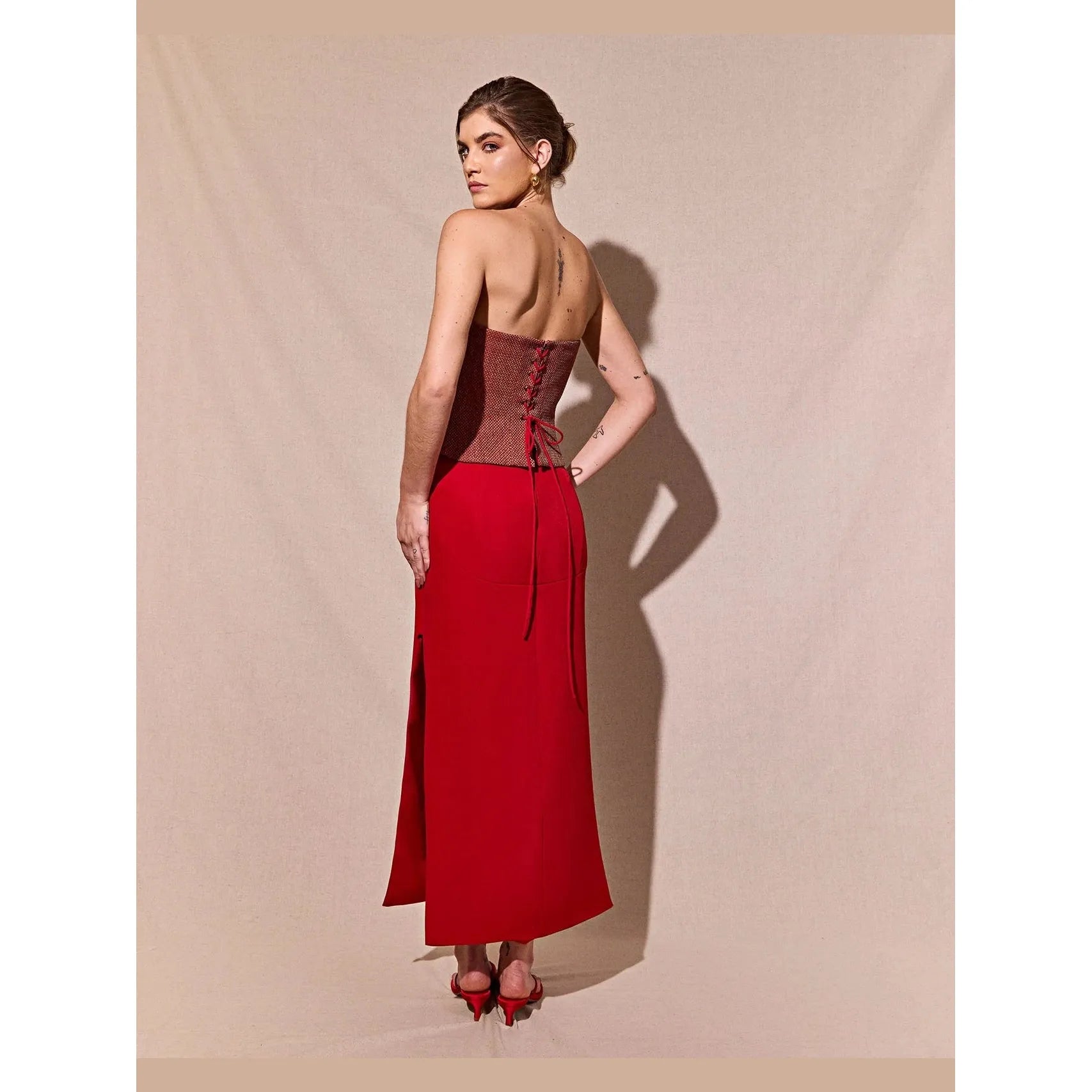 HL CORSET RECORTES RED