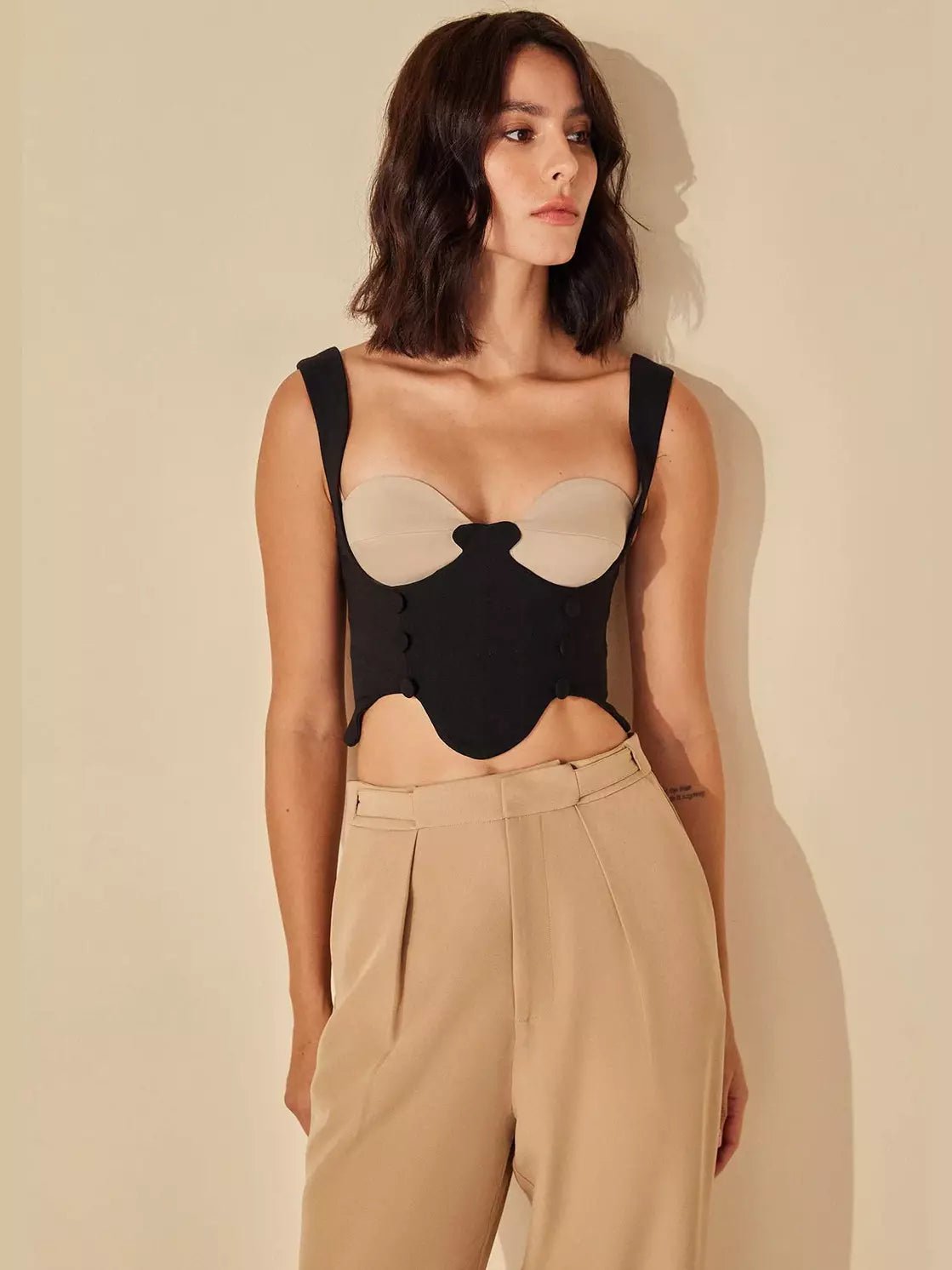 HL CORSET TOP BLACK