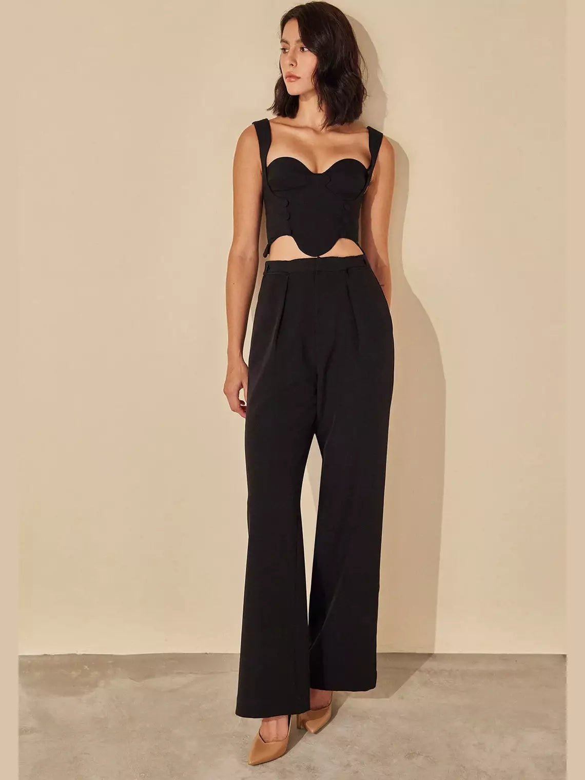 HL CORSET TOP BLACK