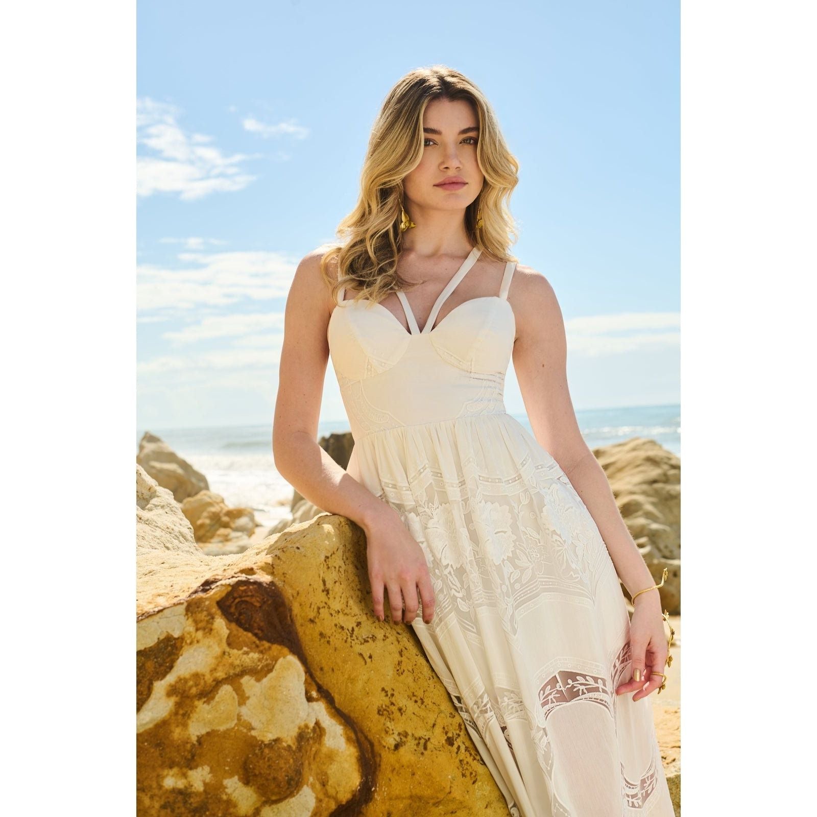 SK EMBROIDERY WHITE DRESS