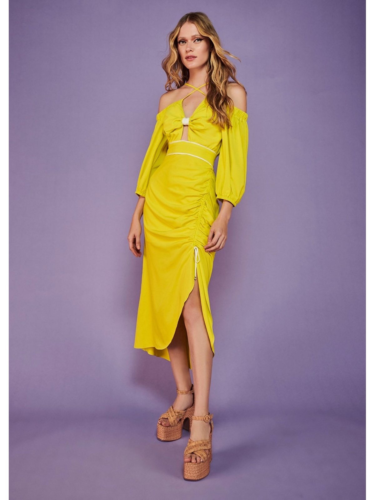 Shoulder to Shoulder Midi Neon