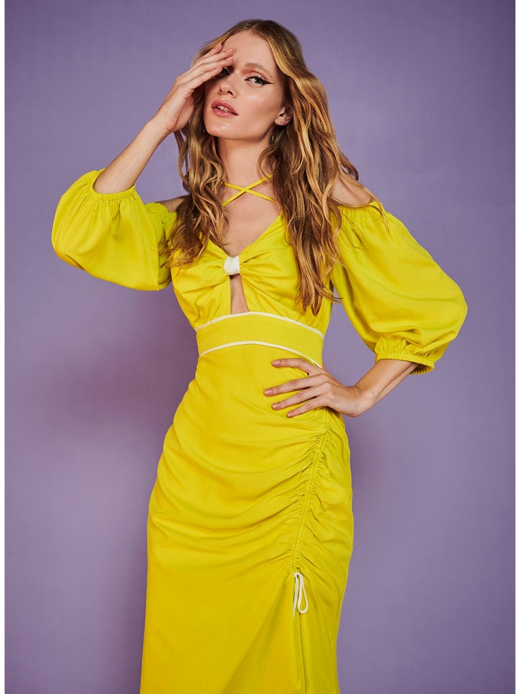 Shoulder to Shoulder Midi Neon
