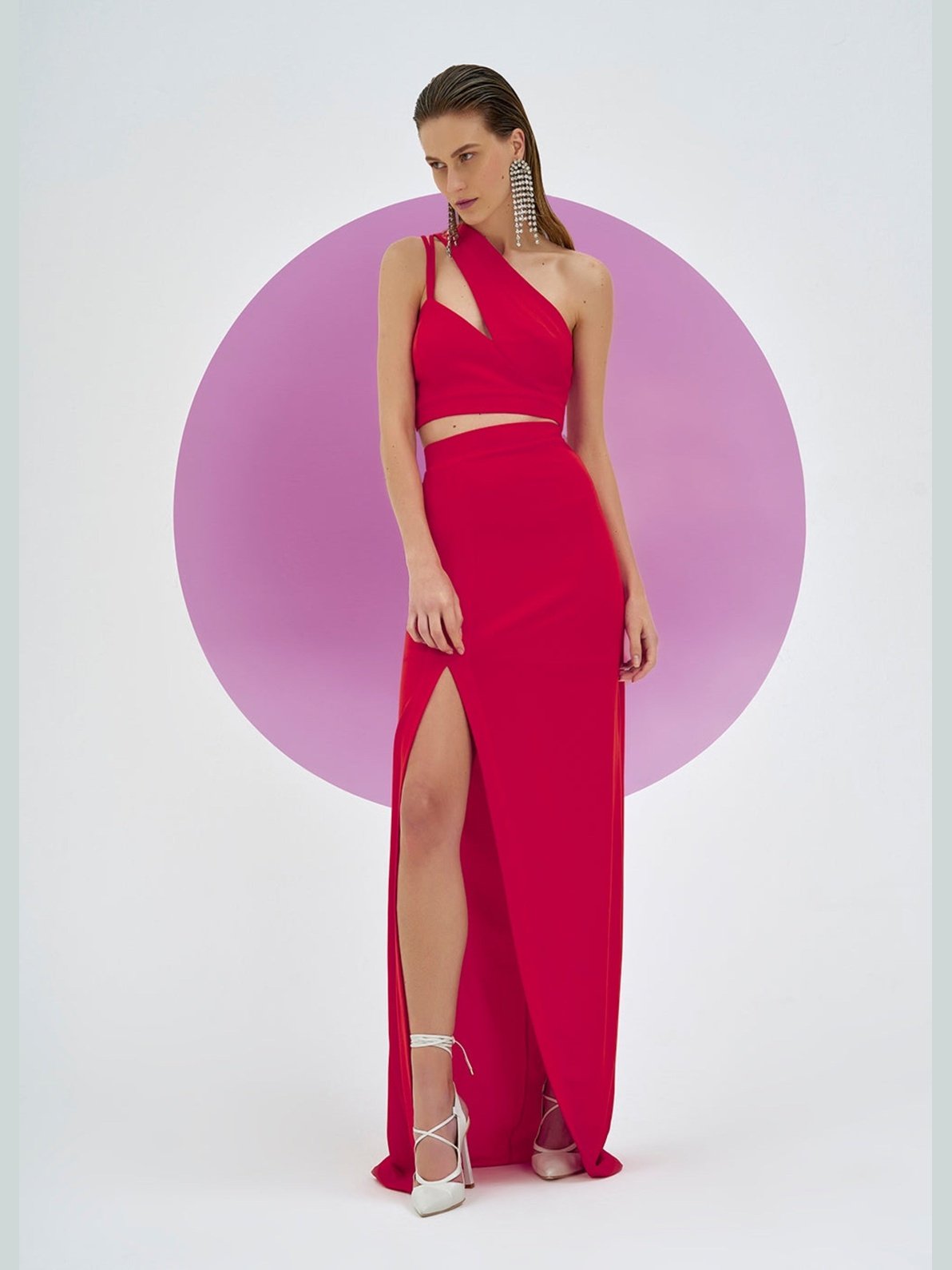 TD Long Skirt Set Red/Pink