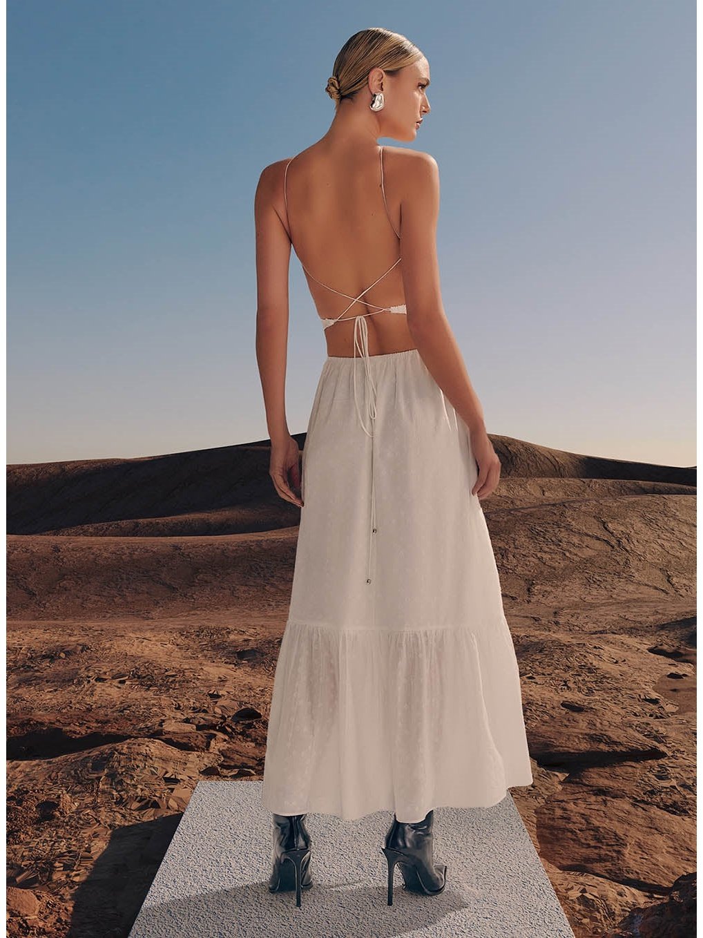 SC Midi Cut-Out Embroidered Dress