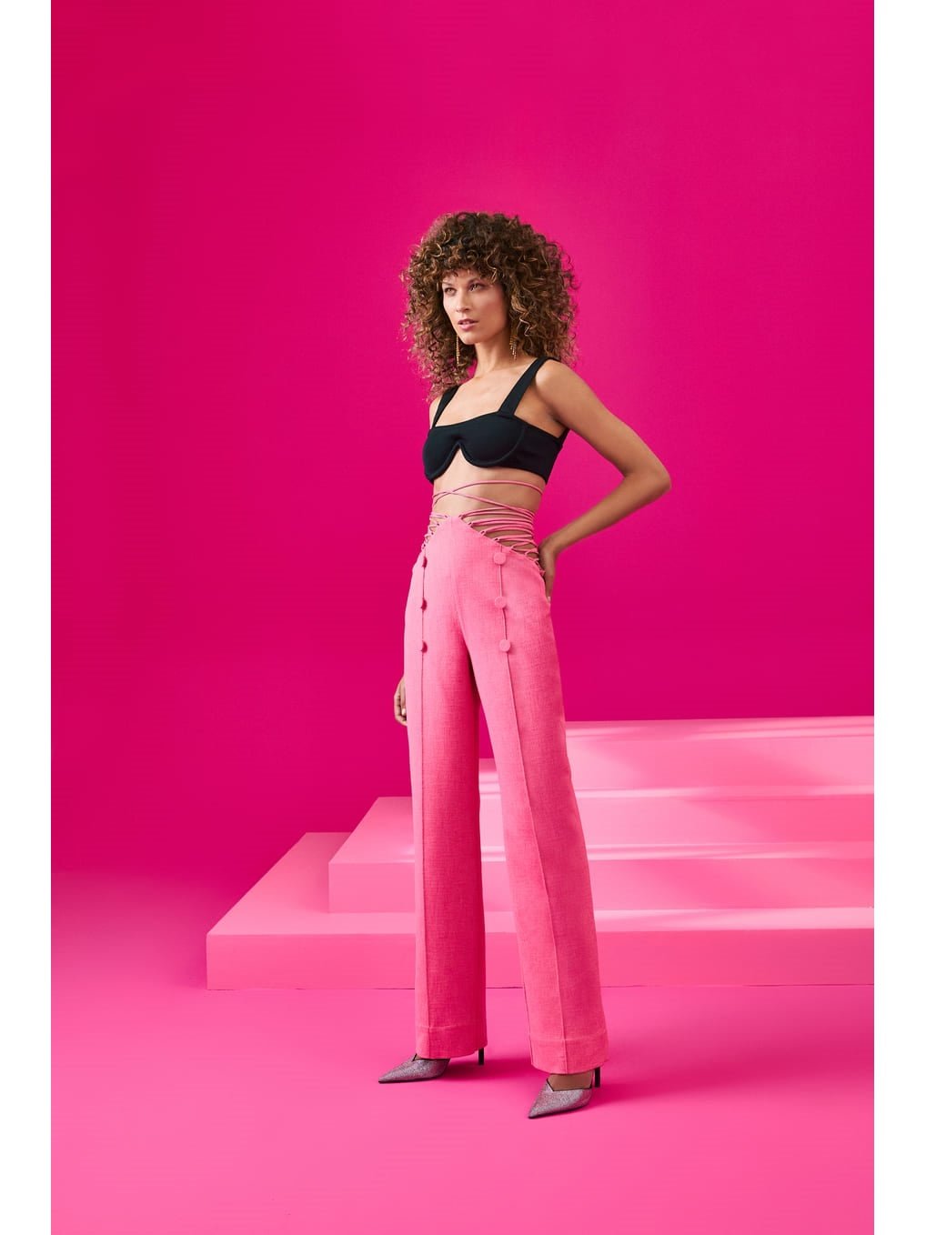 SC High Waisted Threaded Pants Black
