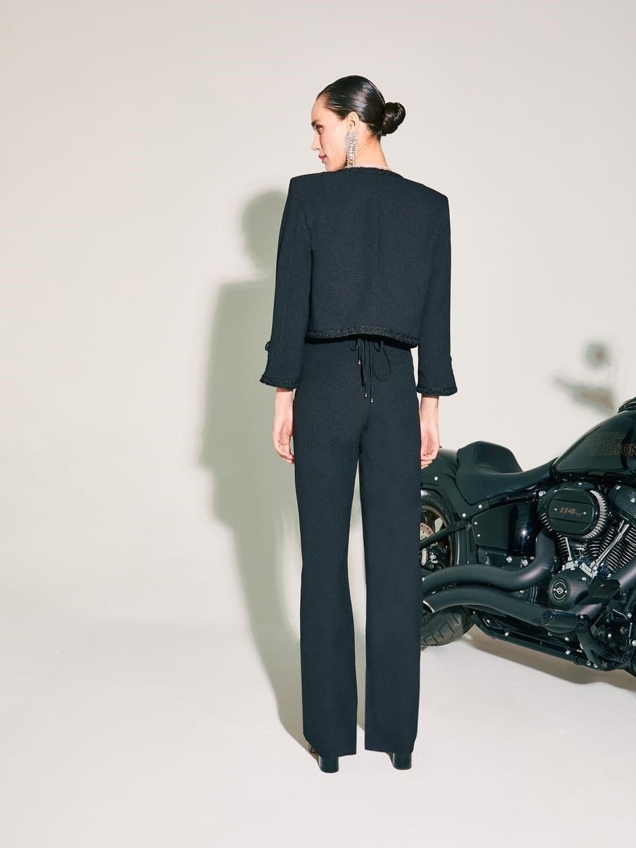 SC High Waisted Threaded Pants Black