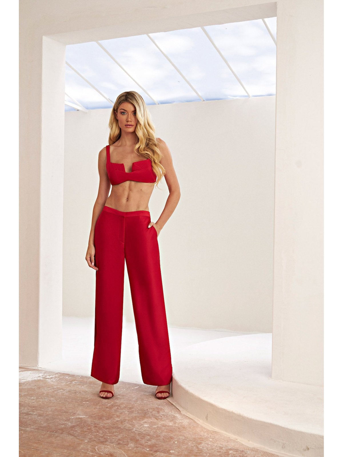 HL Alfataria Slit Pants Red