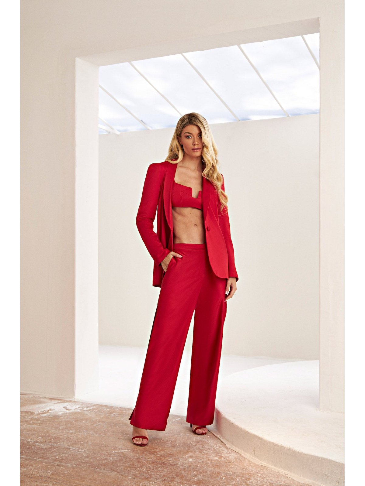 HL Alfataria Slit Pants Red