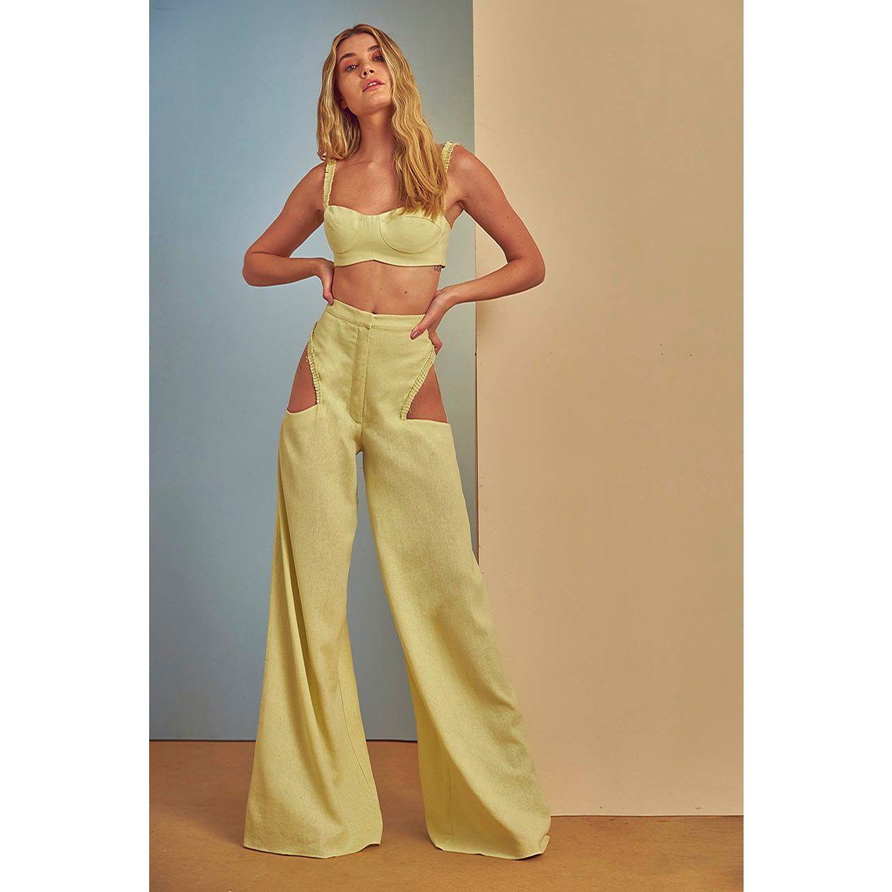 Palazzo Linen Pants - Pink Sand